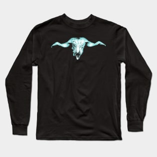 Aries Skull Turquoise Long Sleeve T-Shirt